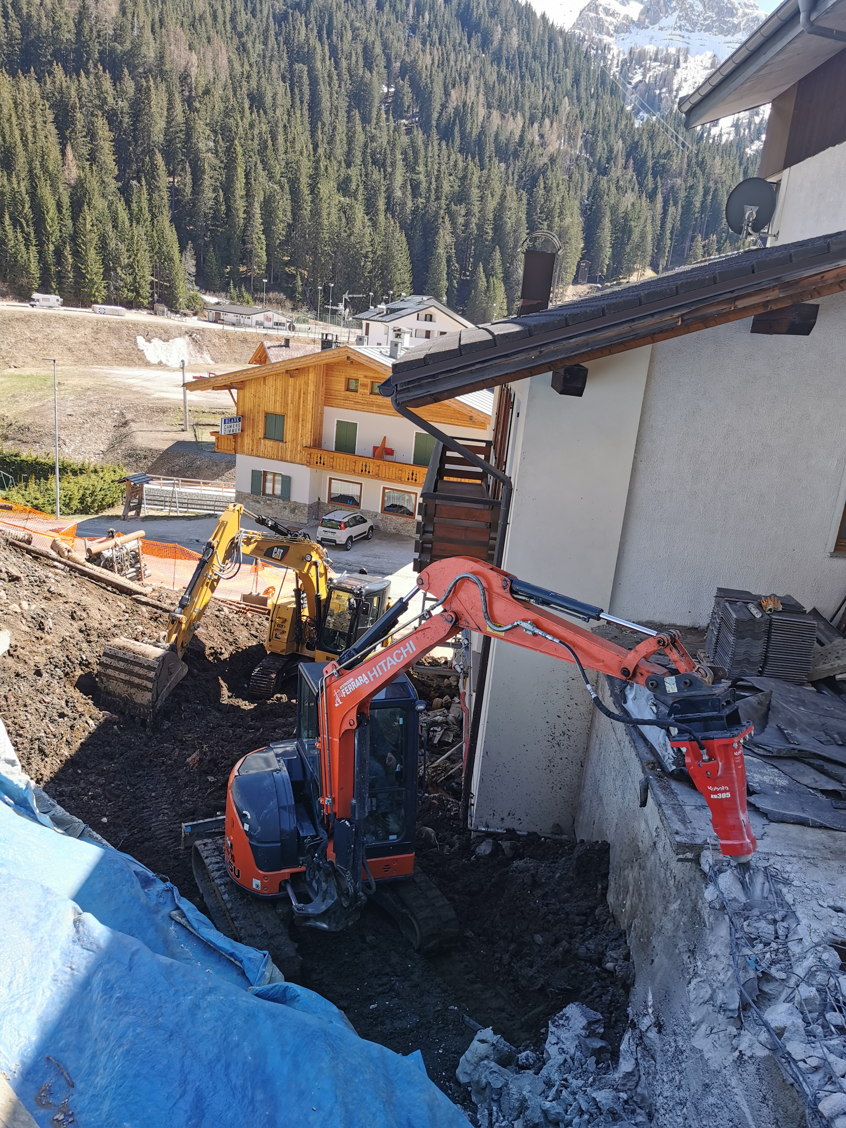 Escavatore demolizione struttura